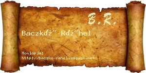 Baczkó Ráhel névjegykártya